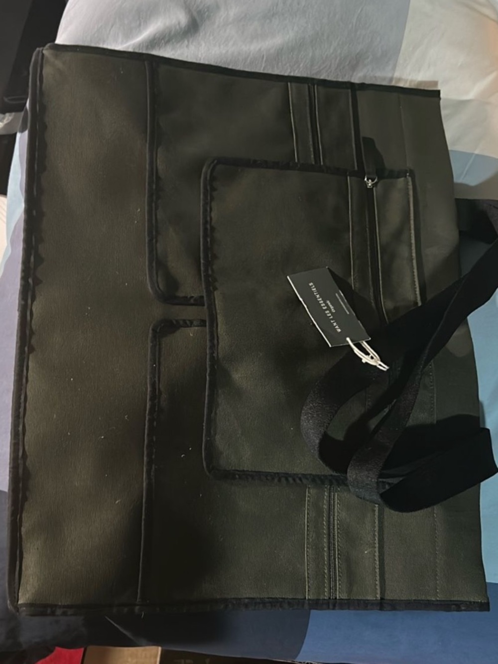 WANT Les Essentiels Black Laptop Tote with Front Pockets
